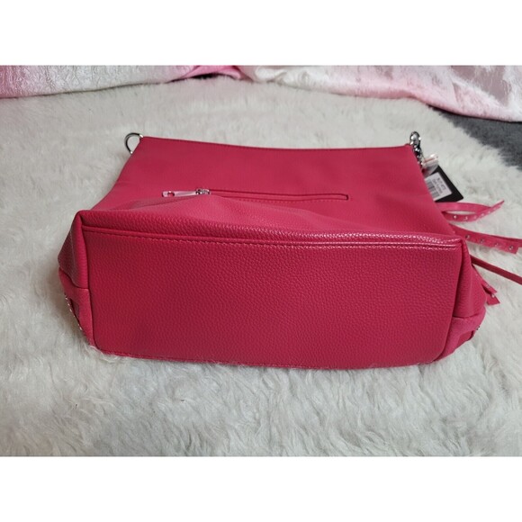 Fuchsia Boho Flower Sunburst Rhinestone Hobo Handbag & Matching Wallet Set - Picture 10 of 11